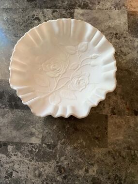 White Floral Embossed Decorative Bowl - Home Accents Decor